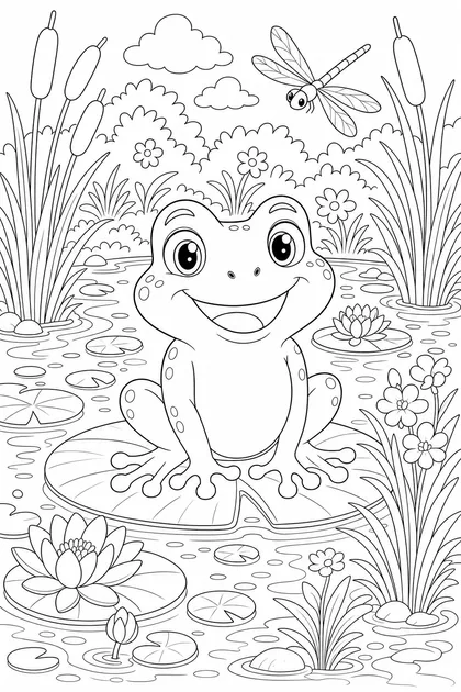 Coloriage de Bulle près de la mare à imprimer