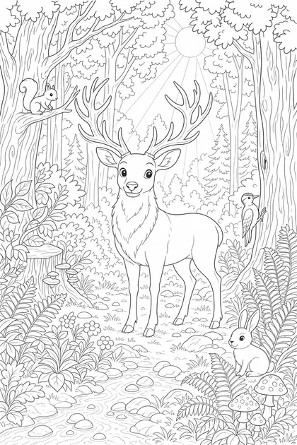 Coloriage de Le cerf à imprimer