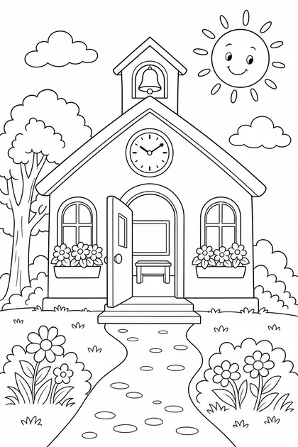 Coloriage de L'école à imprimer