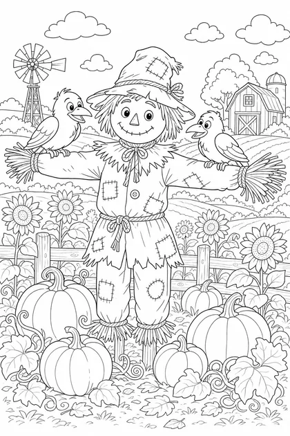 Coloriage de L'épouvantail à imprimer