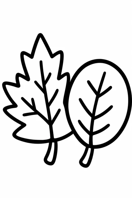 Coloriage de Les feuilles des petits à imprimer