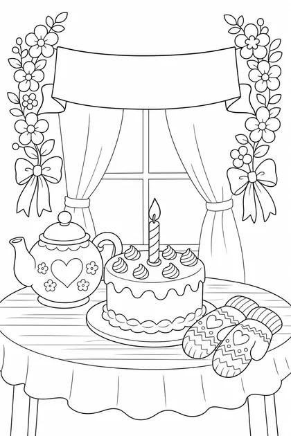 Coloriage de Joyeux anniversaire mamie à imprimer