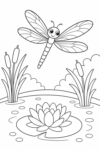 Coloriage de La libellule à imprimer