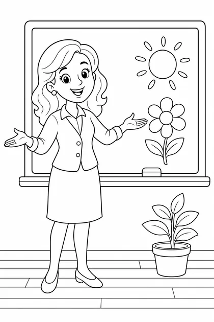 Coloriage de La maîtresse à imprimer