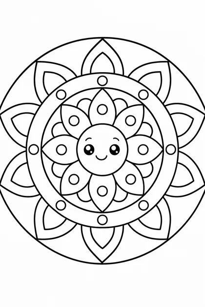 Coloriage de Mandala 5 ans à imprimer