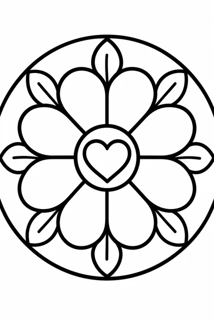 Coloriage de Mandala fleur à imprimer