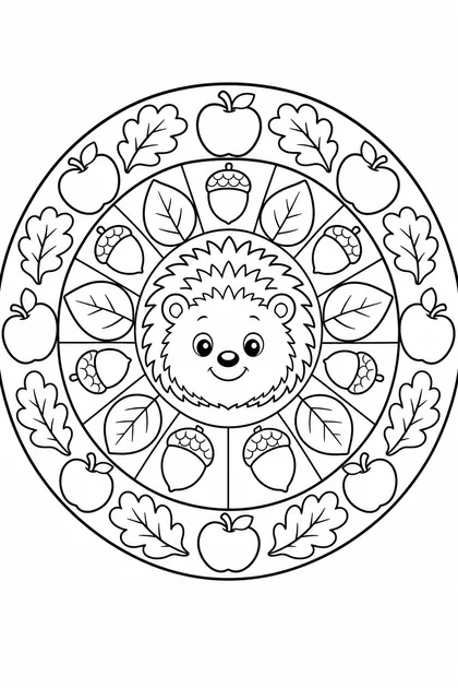 Coloriage de Mandala hérisson à imprimer