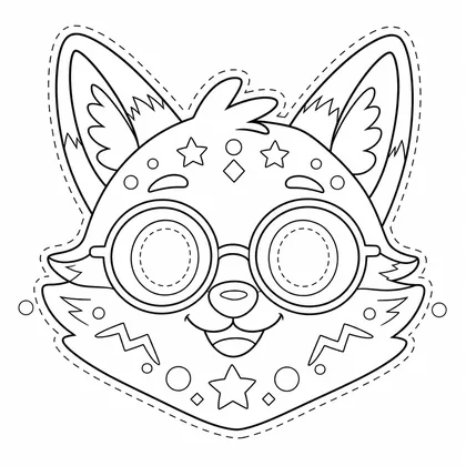 Coloriage de Masque de renard à imprimer