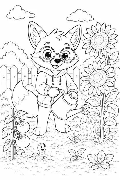 Coloriage de Ren jardine à imprimer