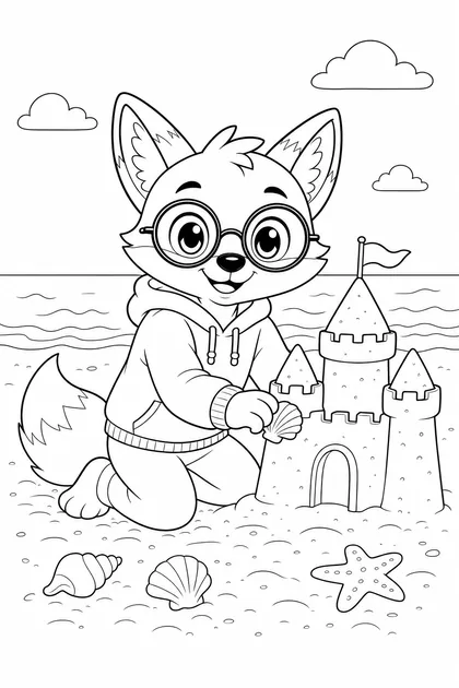 Coloriage de Le château de sable à imprimer