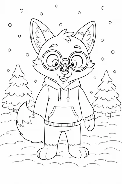 Coloriage de Ren sous la neige à imprimer