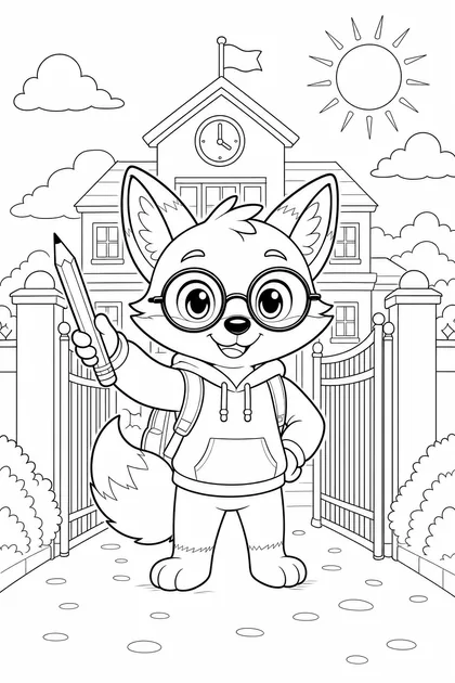 Coloriage de Le premier jour de CP à imprimer