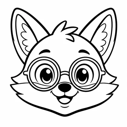 Coloriage de Tête de renard à imprimer