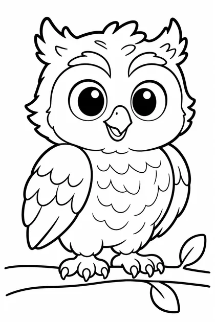 Coloriage de La chouette à imprimer